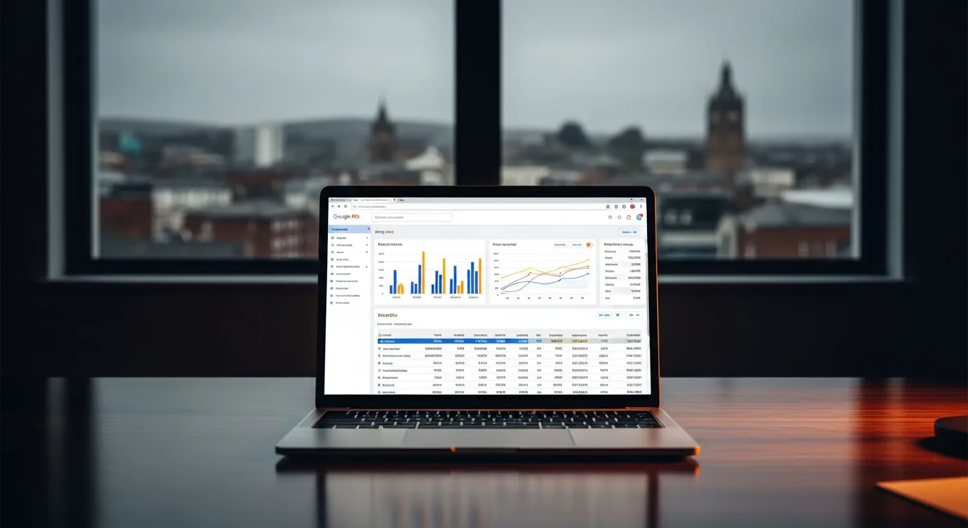 Google Ads campaign dashboard for Newport business
