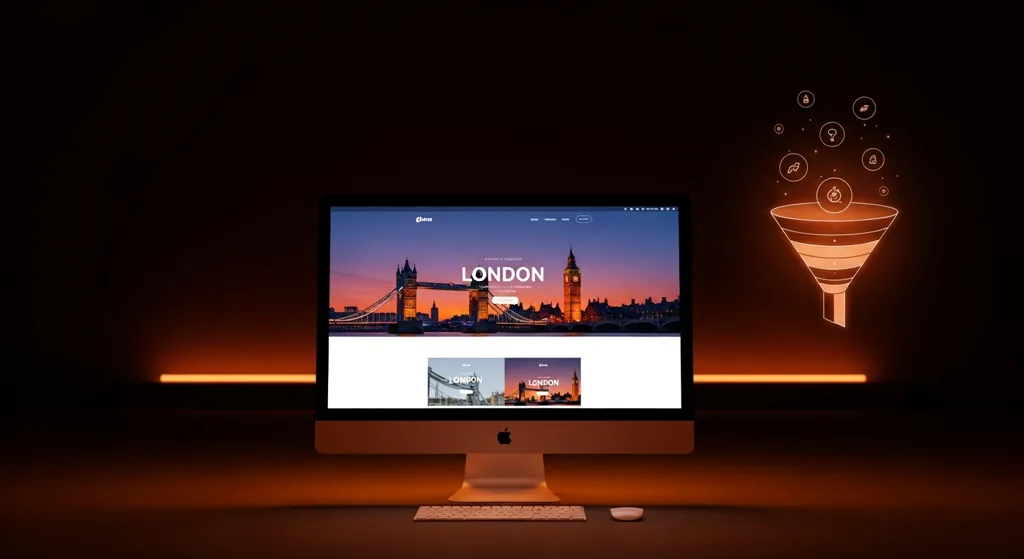 Landing page concept on a London designer's screen