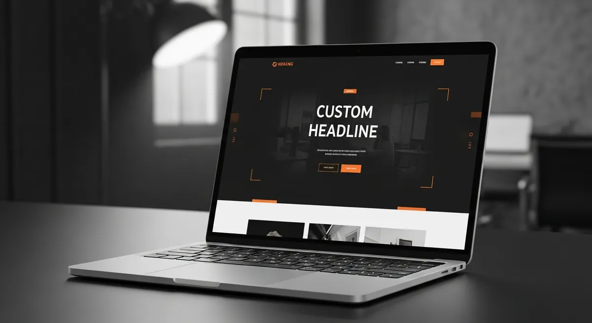 Professional website design on a laptop, custom branding for a small business
