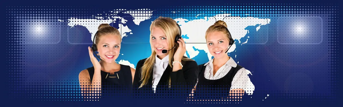 Service business website on laptop with silent phone