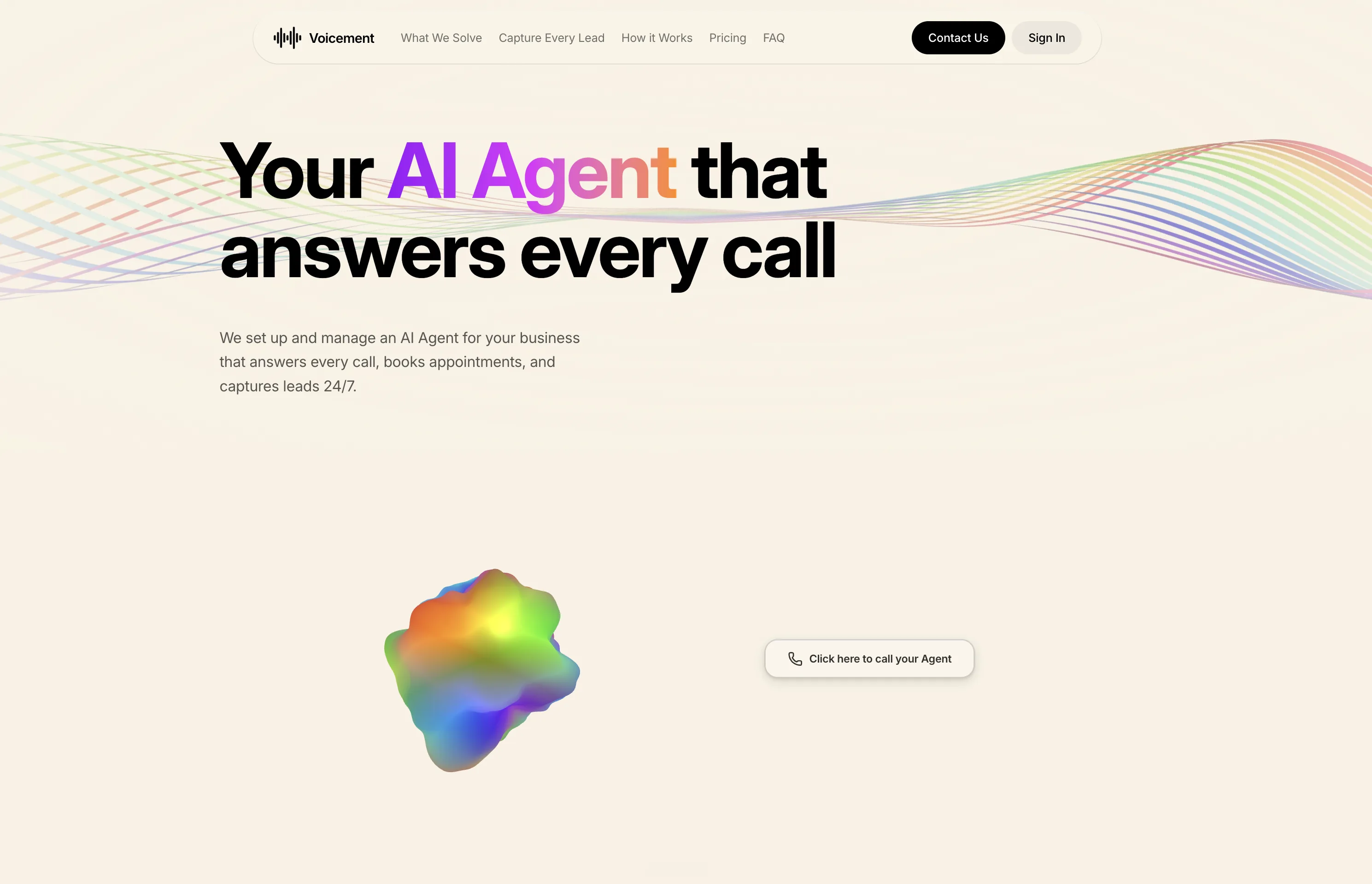 AI voice agent answering calls for a service business