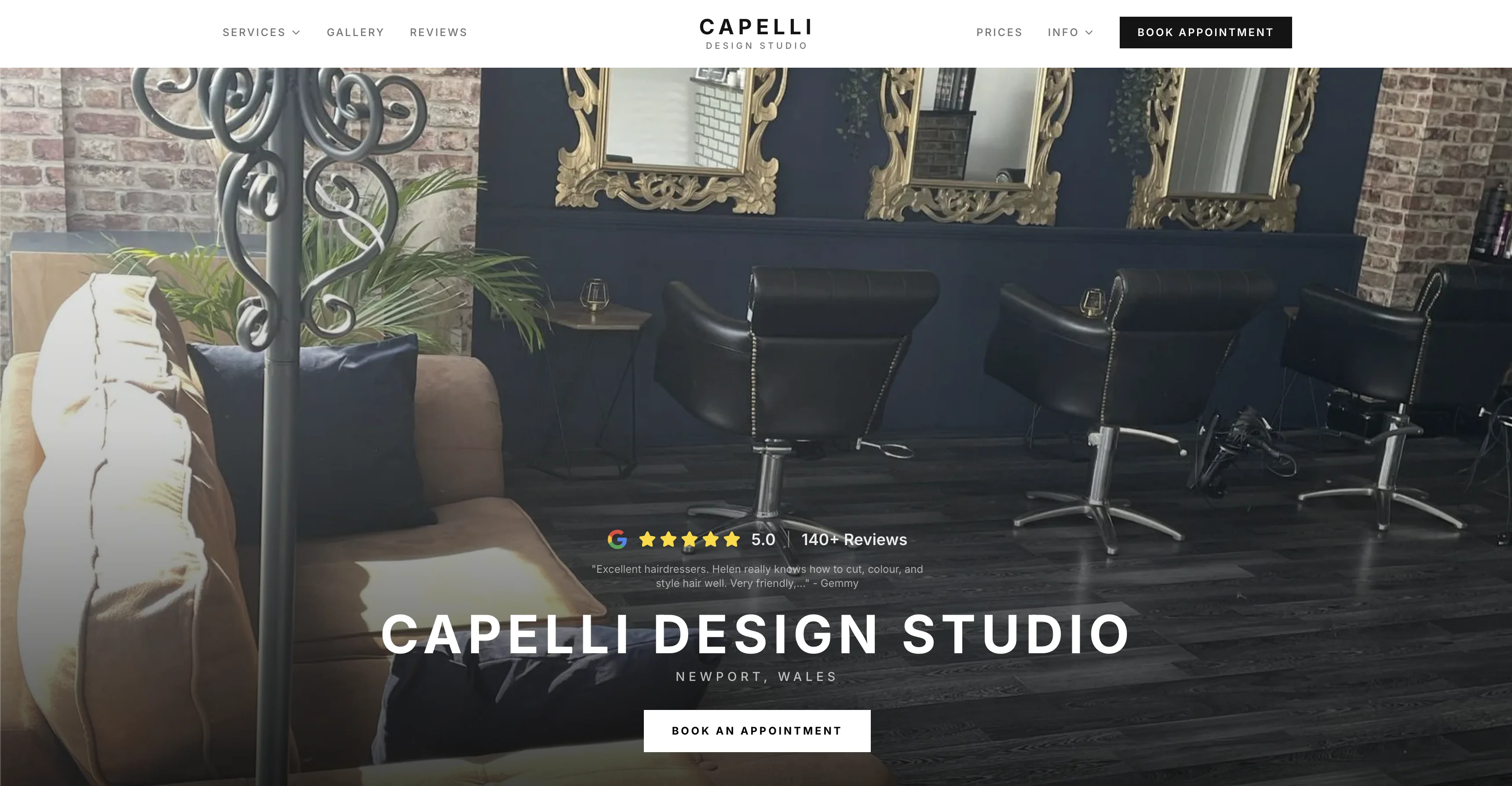 Capelli Design Studio website